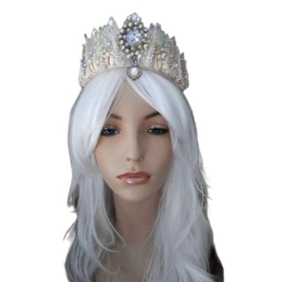 Handmade Seashells & Crystal Mermaid Wedding Crown Tiara main image 4